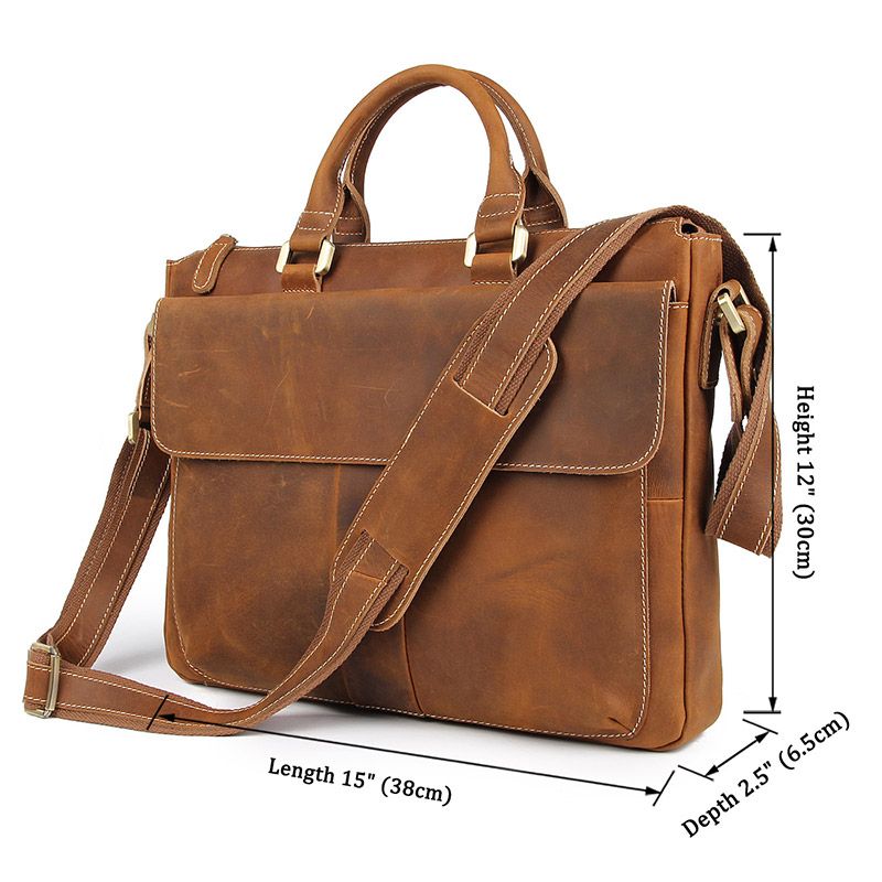 mens brown leather shoulder bag